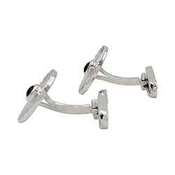 Boutons de manchette Chaumet, or blanc, saphirs - Castafiore