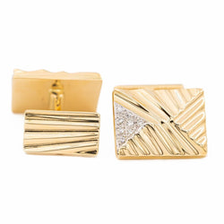 Boutons de manchette en or jaune et diamants - Castafiore