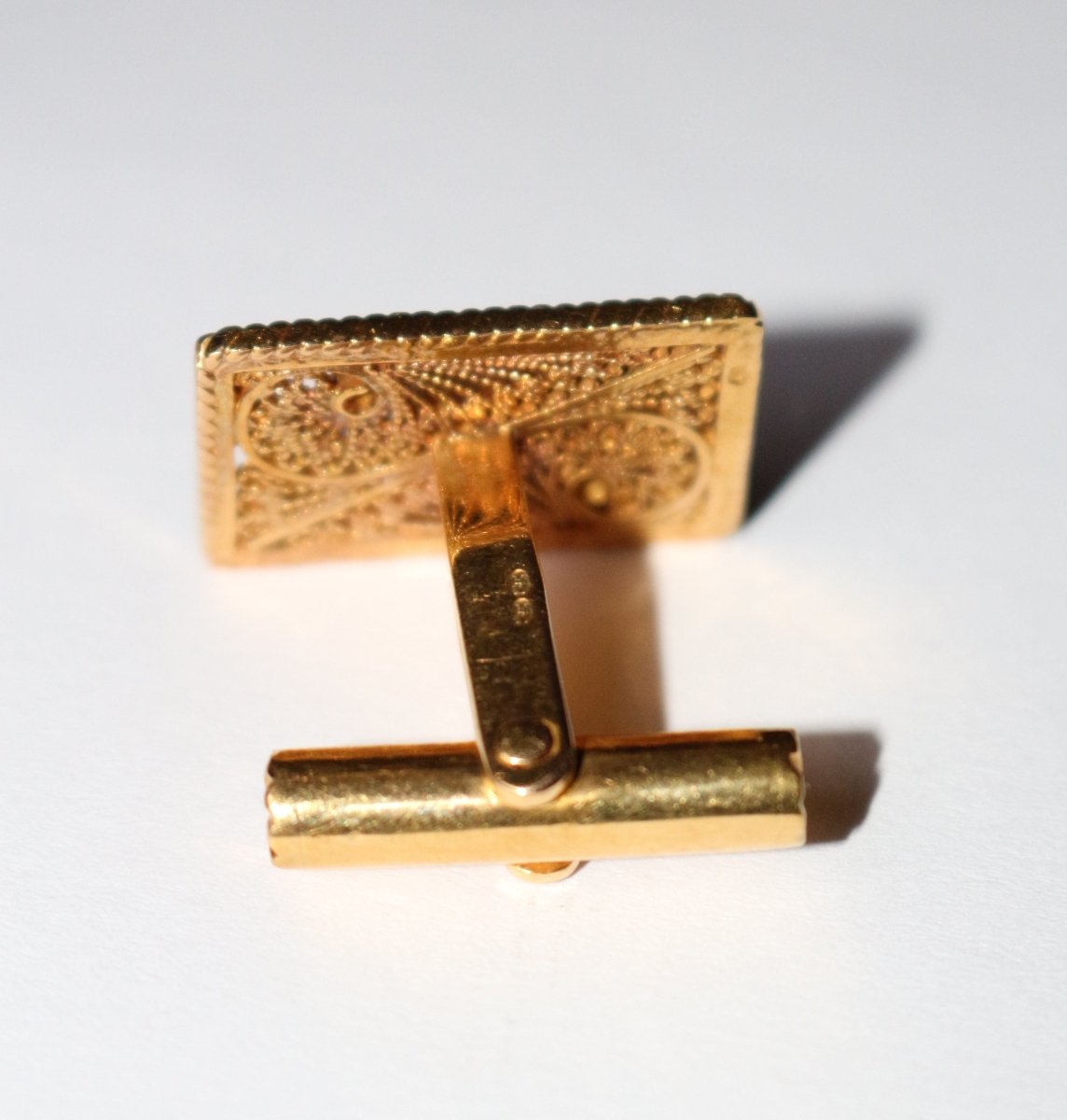 Boutons de Manchette en or jaune filigrané - Castafiore