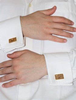 Boutons de Manchette en or jaune filigrané - Castafiore