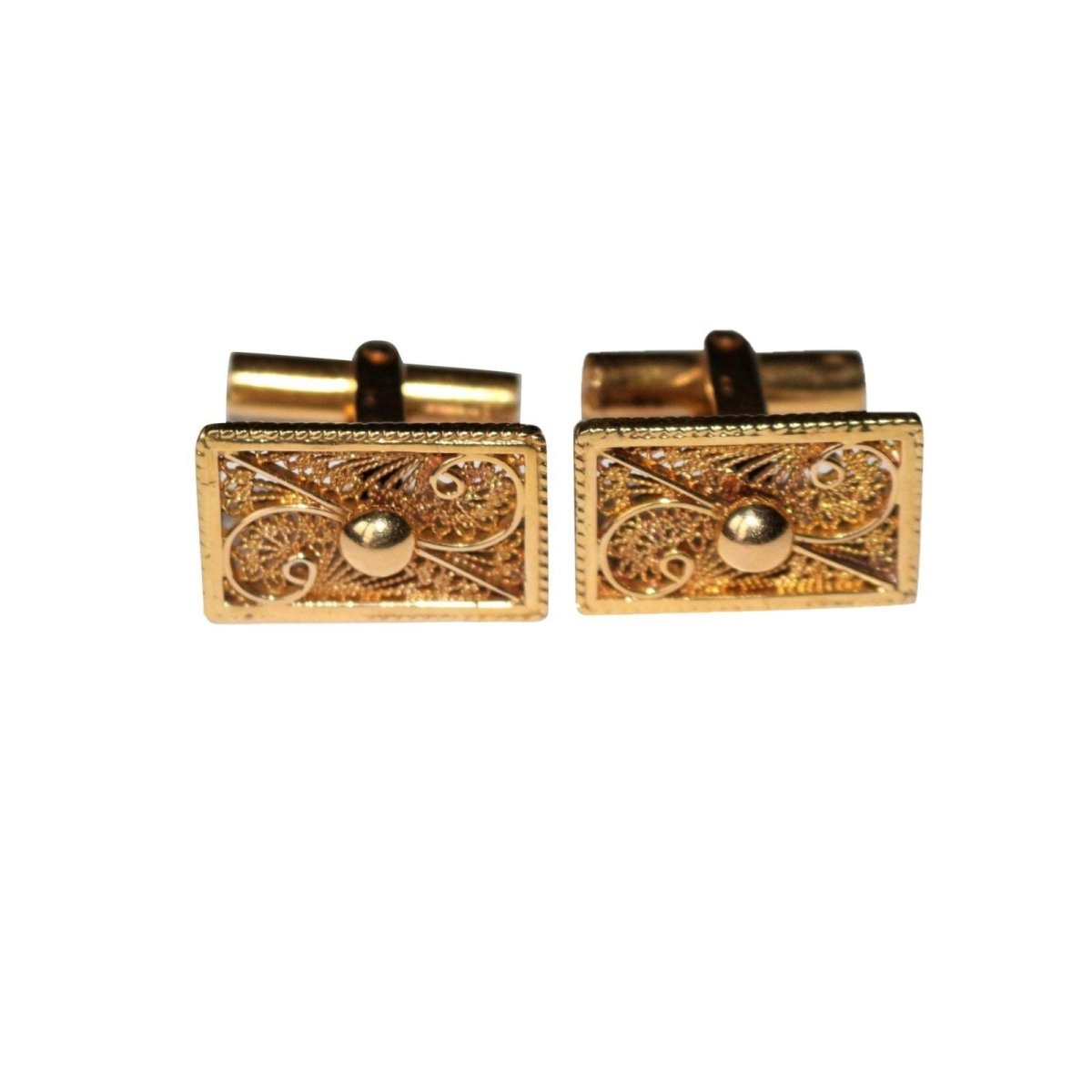 Boutons de Manchette en or jaune filigrané - Castafiore