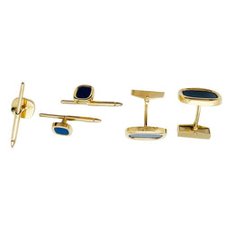 Boutons de manchette et de col TIFFANY & CO. , or et lapis lazuli - Castafiore