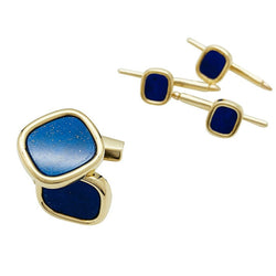 Boutons de manchette et de col TIFFANY & CO. , or et lapis lazuli - Castafiore