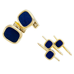 Boutons de manchette et de col TIFFANY & CO. , or et lapis lazuli - Castafiore