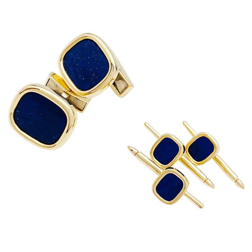 Boutons de manchette et de col TIFFANY & CO. , or et lapis lazuli - Castafiore