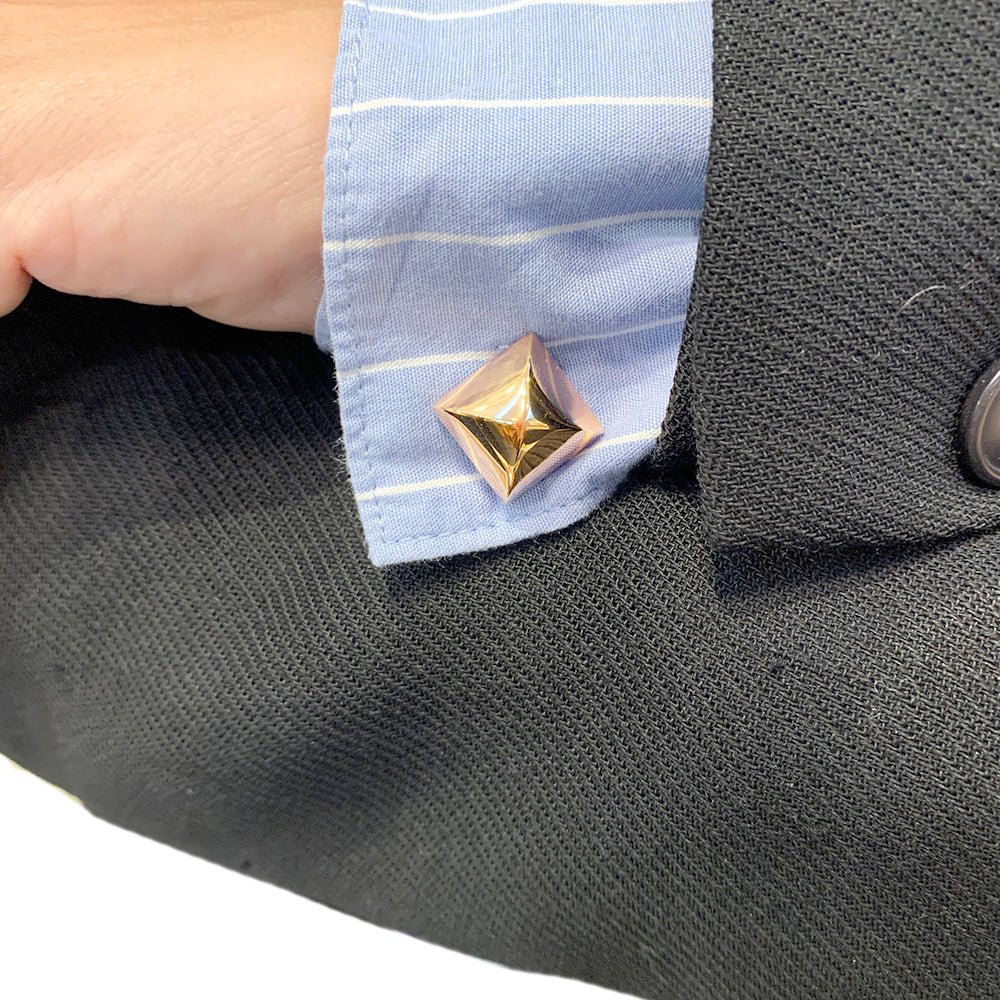 Boutons de manchette HERMES, "Clou", or rose - Castafiore