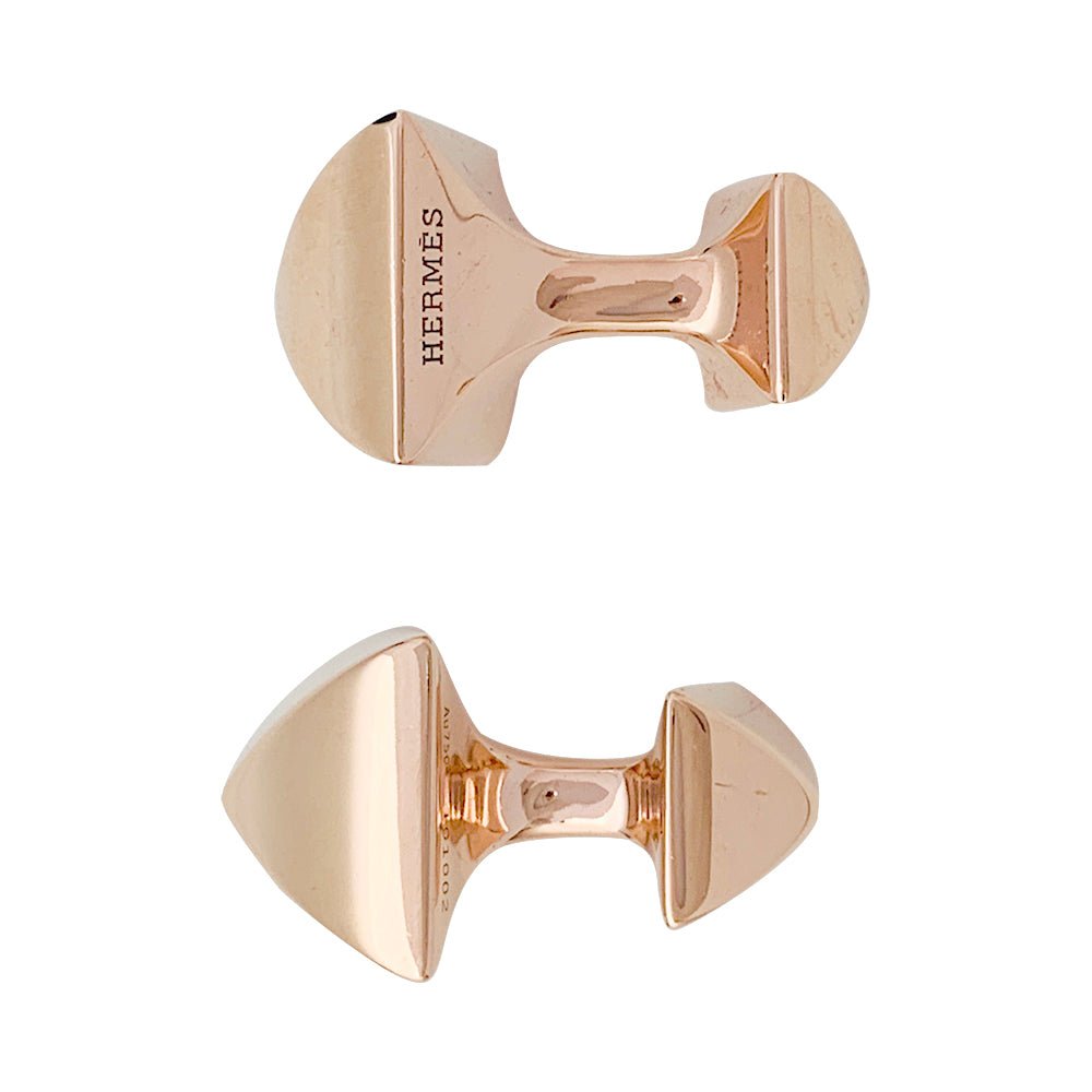 Boutons de manchette HERMES, "Clou", or rose - Castafiore
