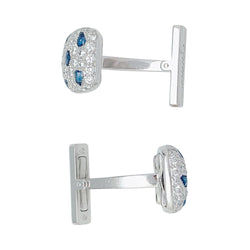 Boutons de manchette "Panthère" CARTIER or blanc et diamants - Castafiore