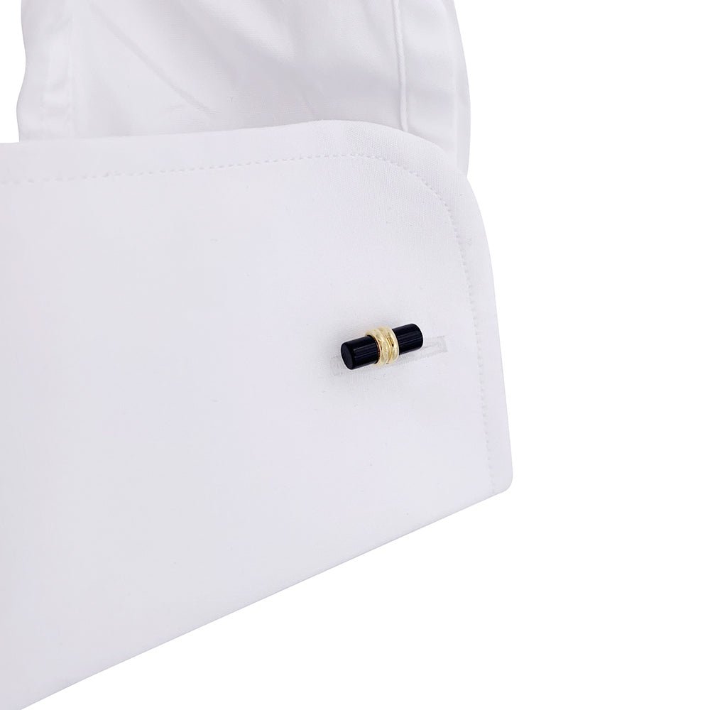 Boutons de Manchette POIRAY en or jaune et onyx - Castafiore