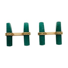 Boutons de manchette VAN CLEEF & ARPELS en or jaune et aventurine verte - Castafiore