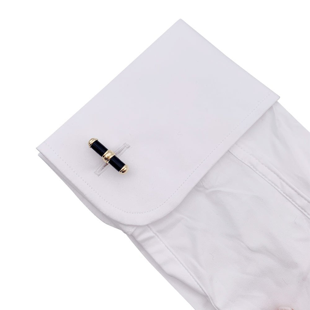 Boutons de manchette VAN CLEEF & ARPELS en or jaune et onyx - Castafiore