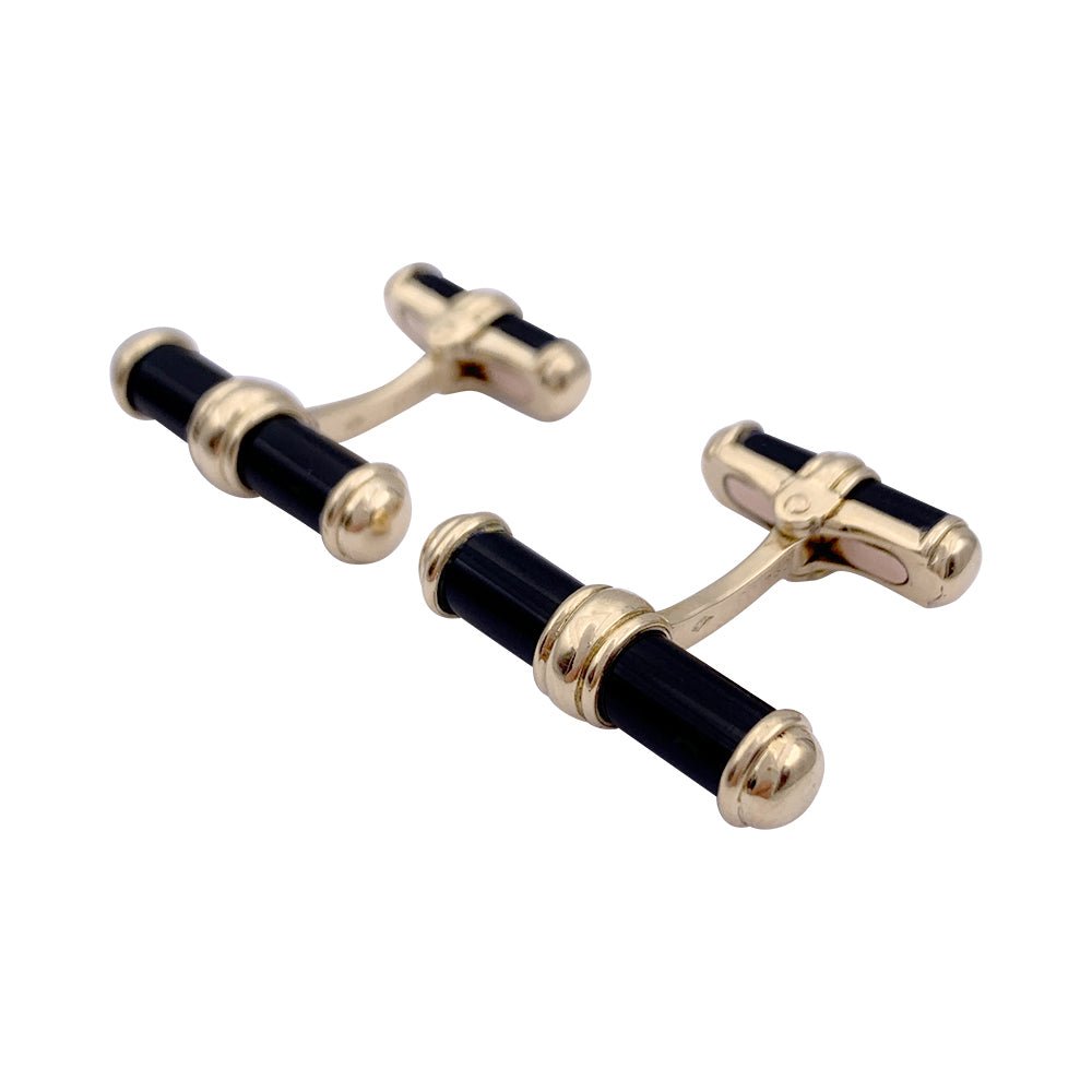 Boutons de manchette VAN CLEEF & ARPELS en or jaune et onyx - Castafiore