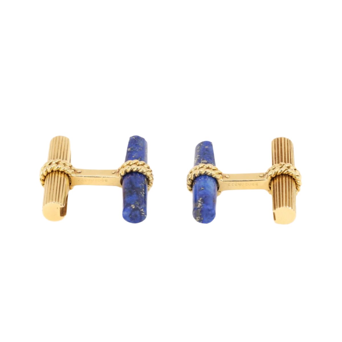 Boutons de Manchette Van Cleef & Arpels en Or Jaune, Malachite, Hématite et Lapis Lazuli - Castafiore