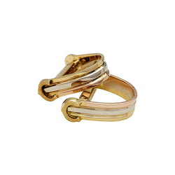 Boutons de manchettes Cartier "Mini Ressort CC" trois ors - Castafiore