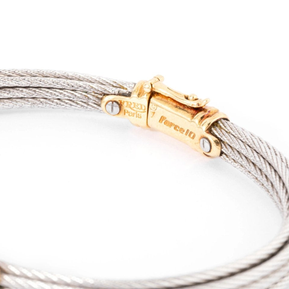 Bracelet acier ,or et diamants de la maison Fred modèle force 10 - Castafiore