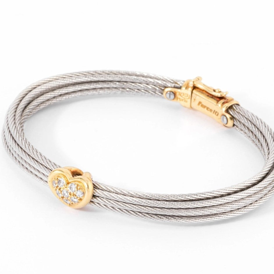 Bracelet acier ,or et diamants de la maison Fred modèle force 10 - Castafiore