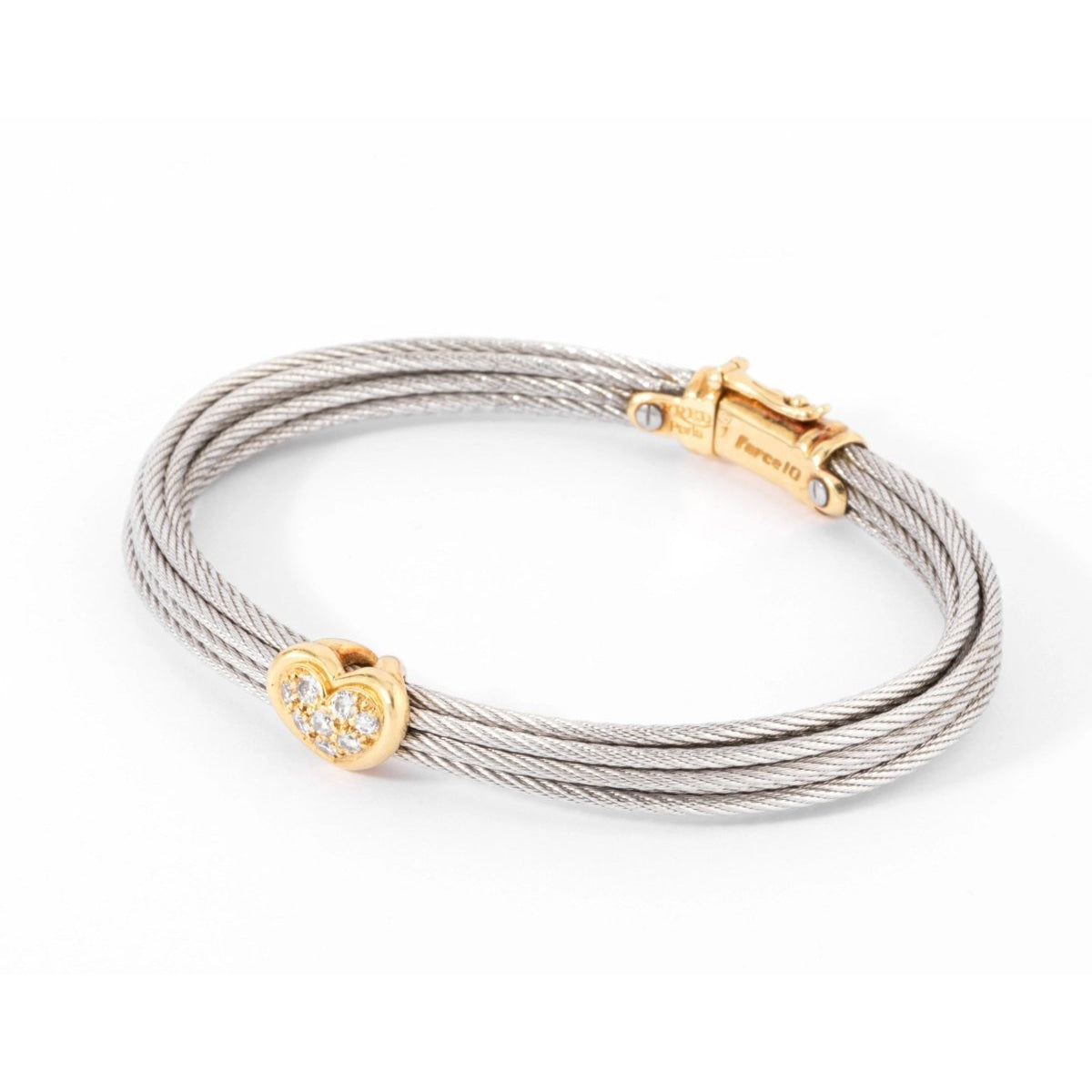 Bracelet acier ,or et diamants de la maison Fred modèle force 10 - Castafiore