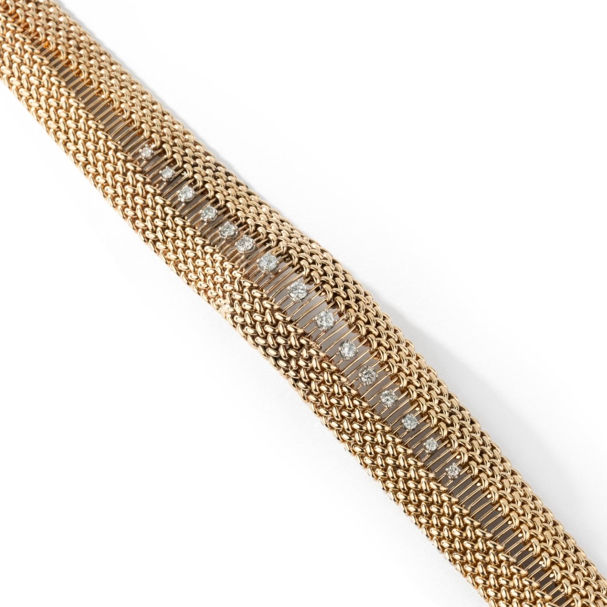 Bracelet ajouré en or jaune et diamants - Castafiore