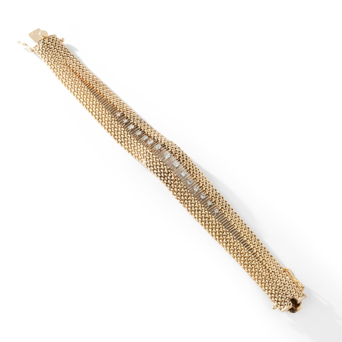 Bracelet ajouré en or jaune et diamants - Castafiore