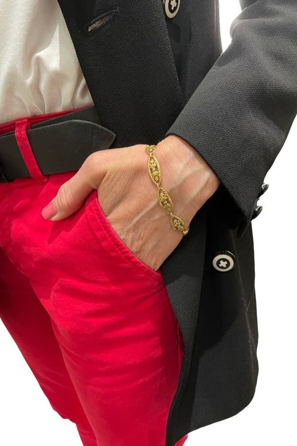 BRACELET ANCIEN DÉCOR FLORAL - Castafiore