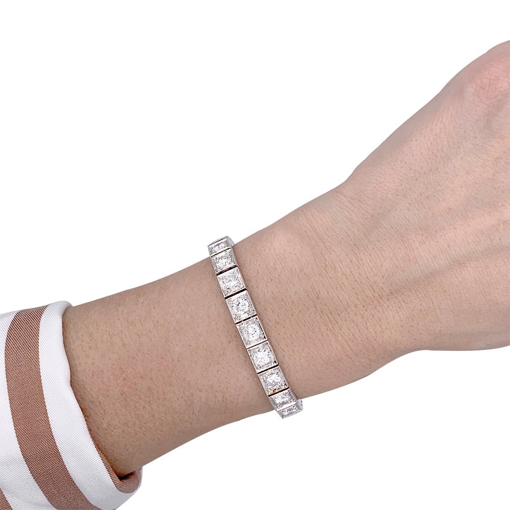 Bracelet ancien diamants, platine - Castafiore
