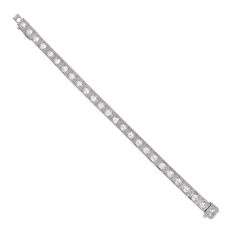 Bracelet ancien diamants, platine - Castafiore