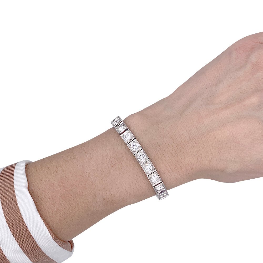 Bracelet ancien diamants, platine - Castafiore