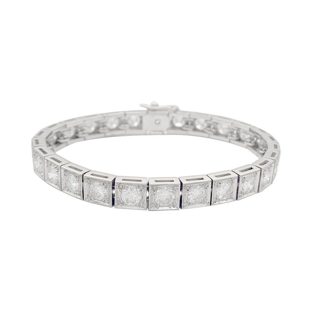 Bracelet ancien diamants, platine - Castafiore
