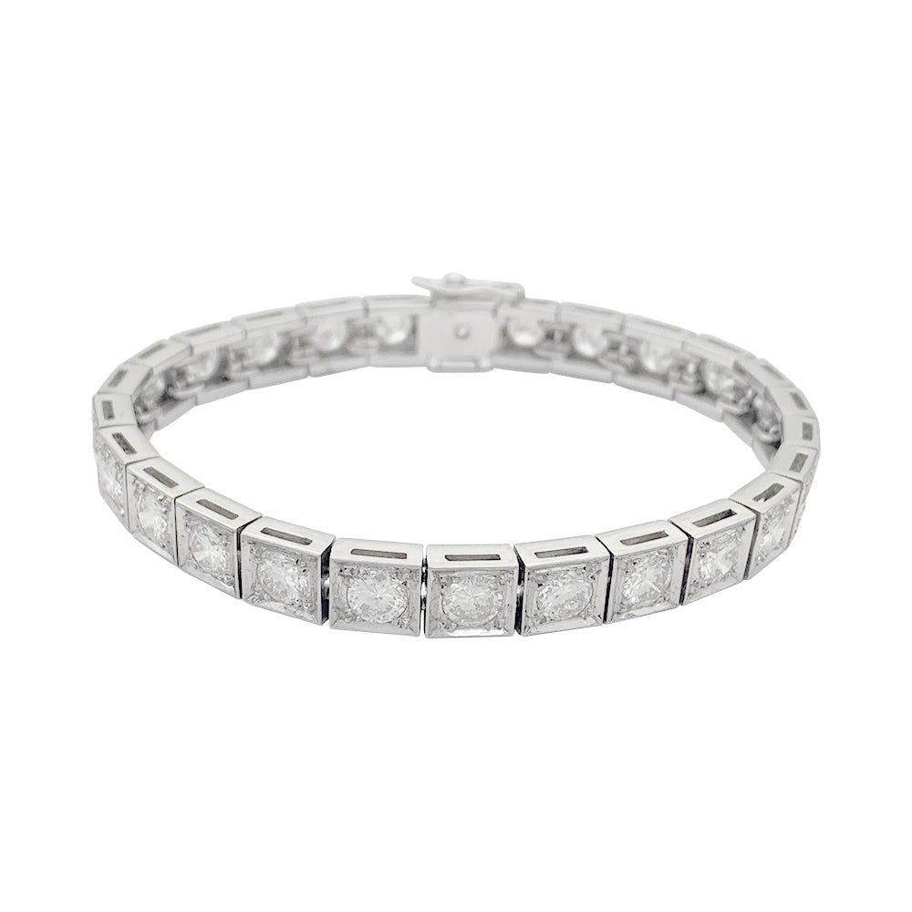 Bracelet ancien diamants, platine - Castafiore