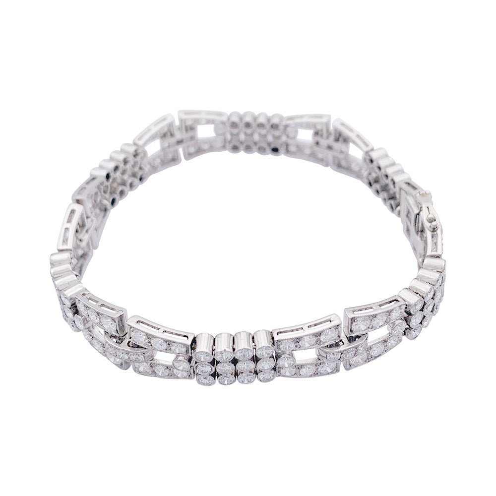 Bracelet Art déco en or blanc et diamants - Castafiore