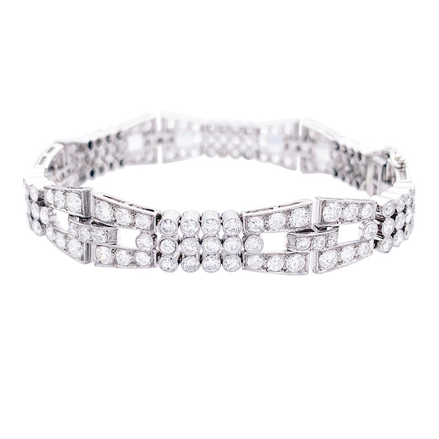 Bracelet Art déco en or blanc et diamants - Castafiore