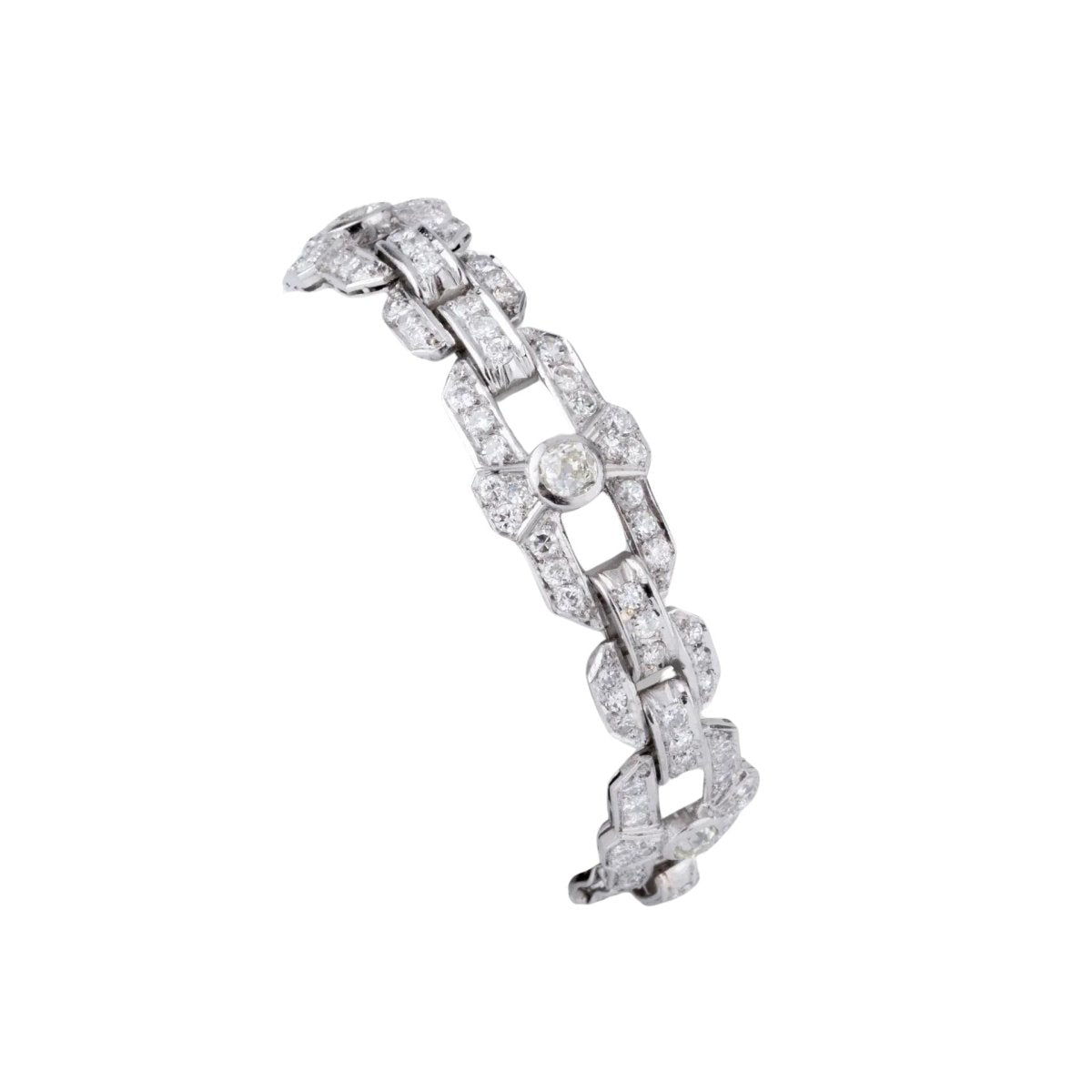 Bracelet Art Déco en platine et diamant - Castafiore