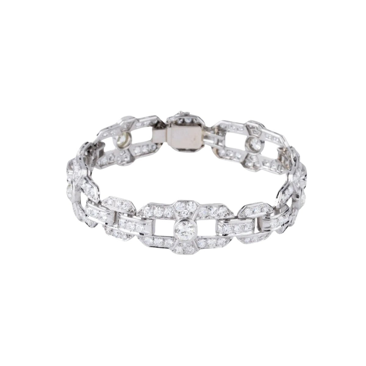 Bracelet Art Déco en platine et diamant - Castafiore