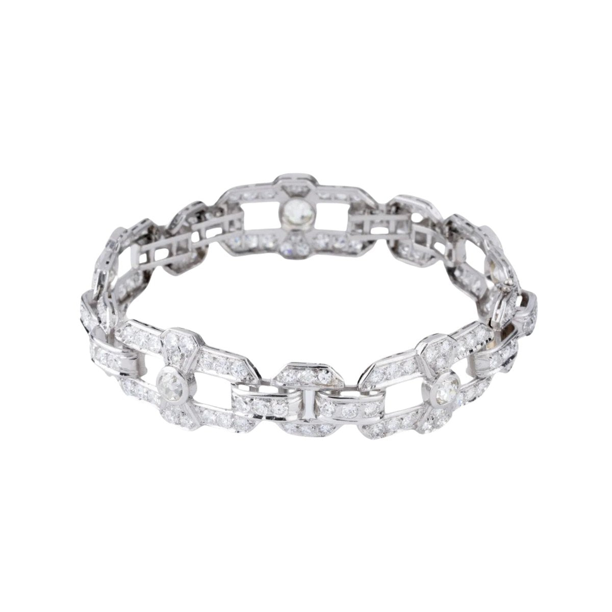 Bracelet Art Déco en platine et diamant - Castafiore