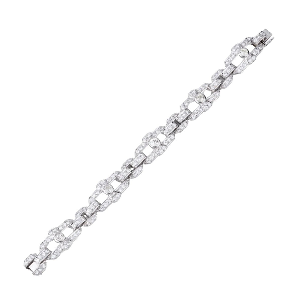 Bracelet Art Déco en platine et diamant - Castafiore