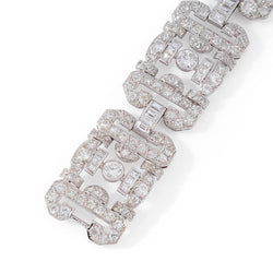Bracelet Art Déco en platine et diamants - Castafiore