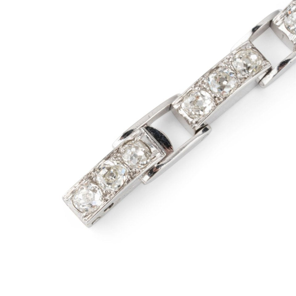 Bracelet articulé en platine et diamants - Castafiore