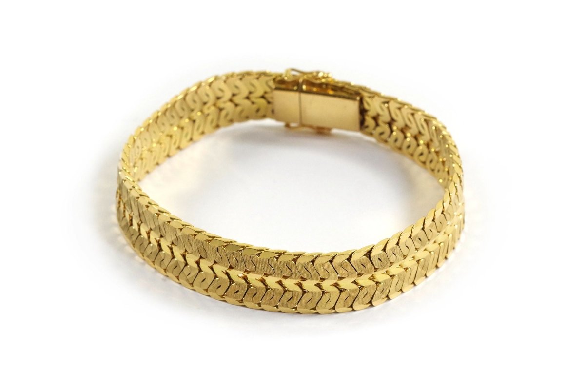 Bracelet Bandeau souple en or jaune - Castafiore
