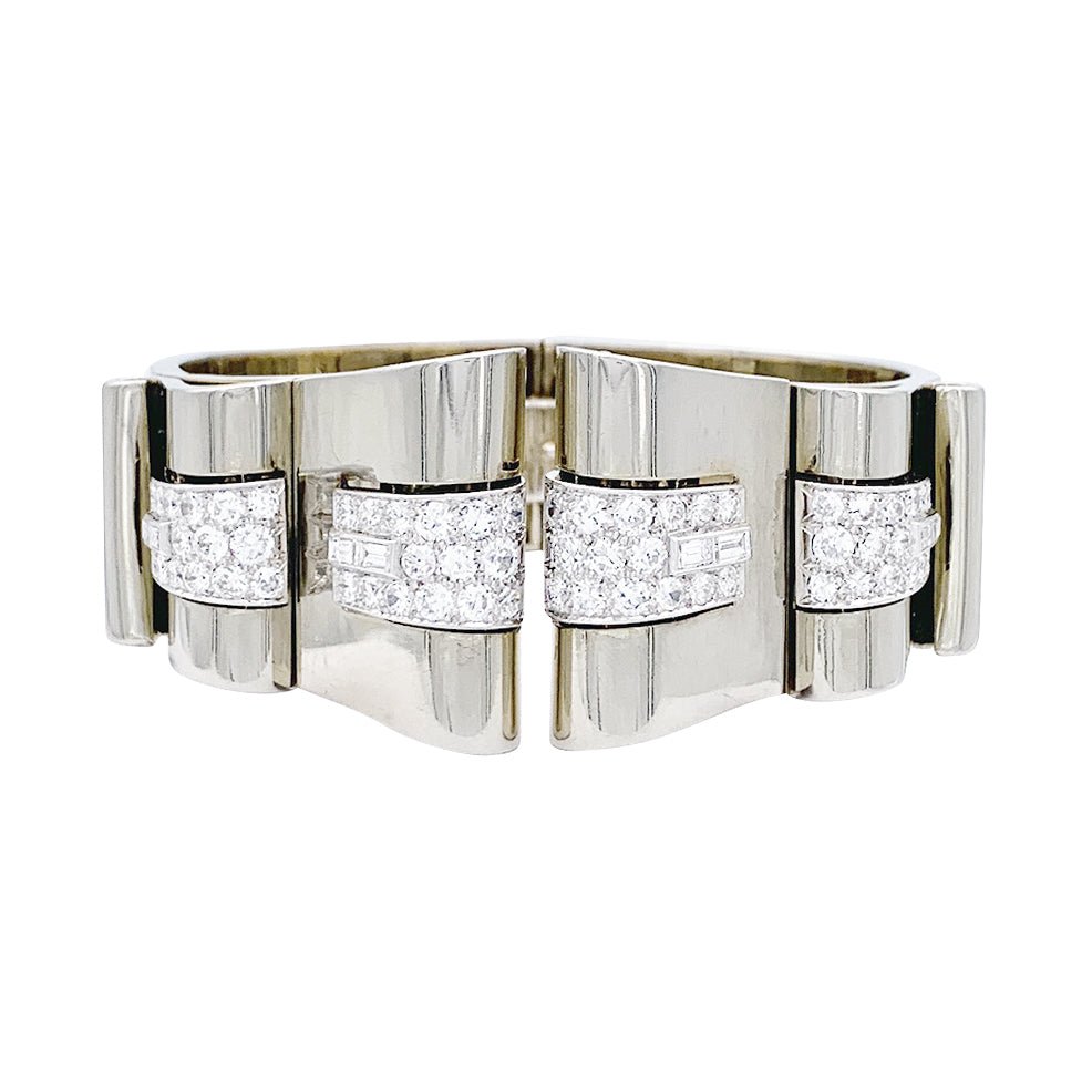 Bracelet BOIVIN Art déco, platine, or blanc et diamants - Castafiore