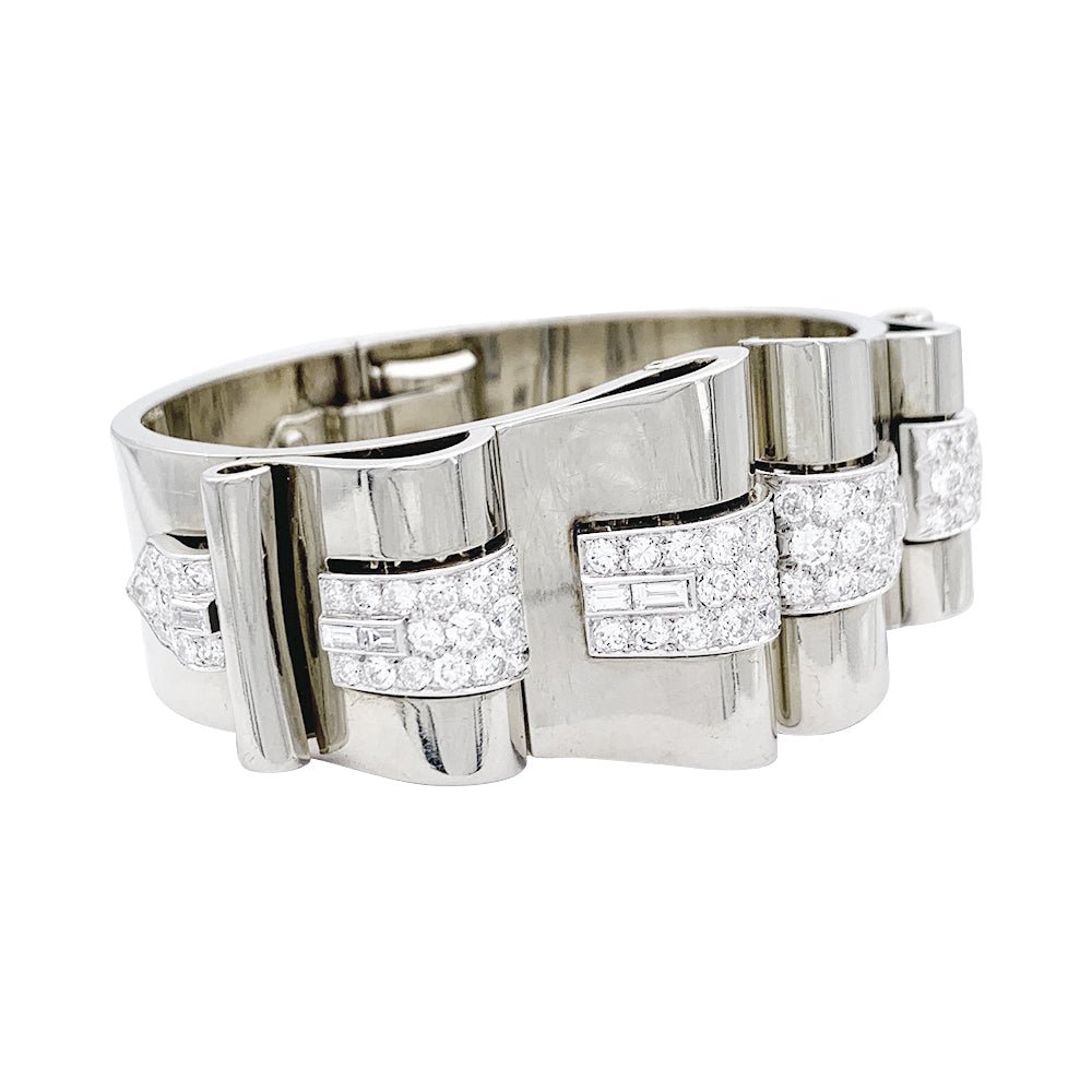 Bracelet BOIVIN Art déco, platine, or blanc et diamants - Castafiore