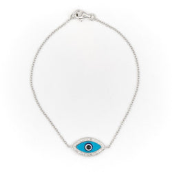 Bracelet BRANAR oeil en or blanc pavé diamants - Castafiore