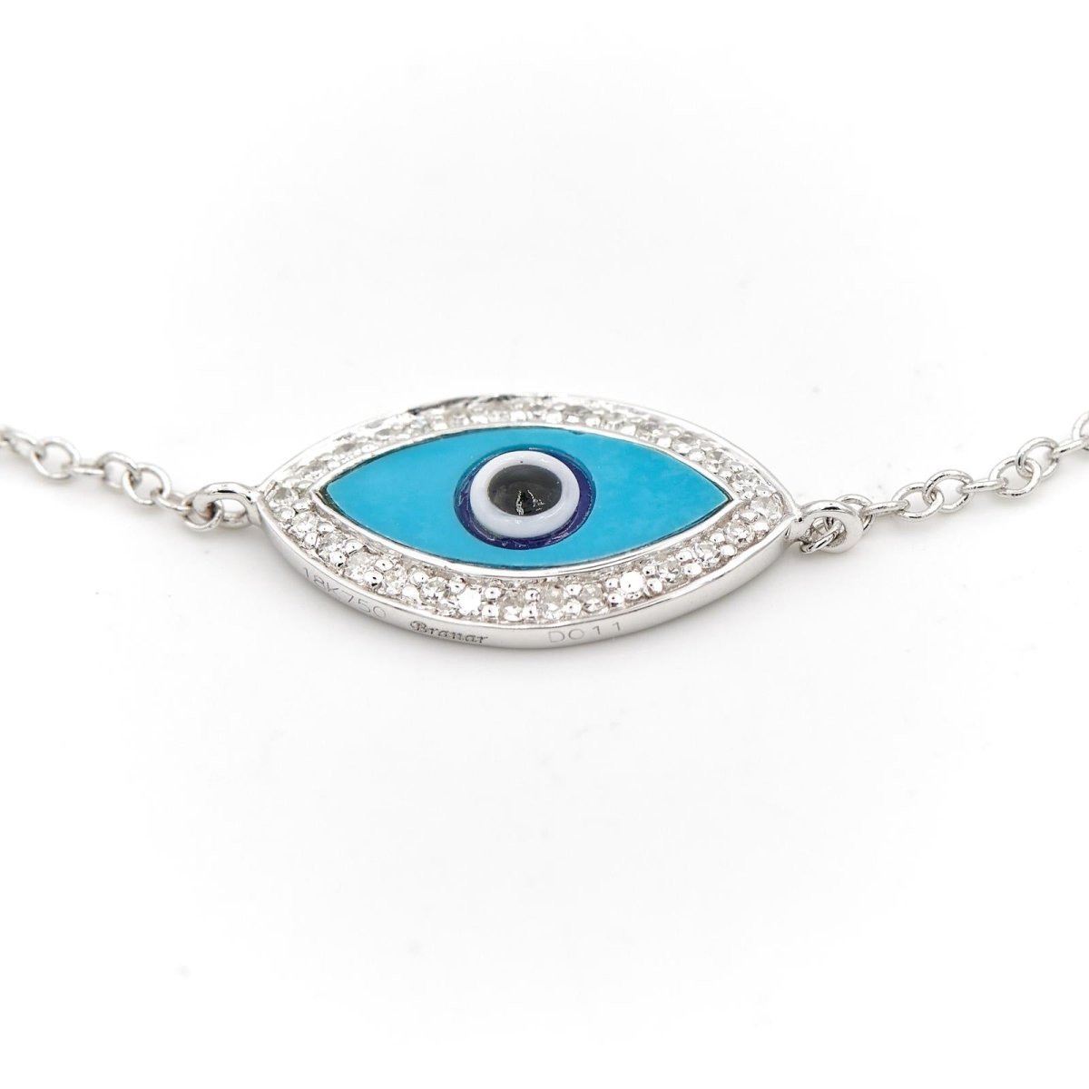 Bracelet BRANAR oeil en or blanc pavé diamants - Castafiore