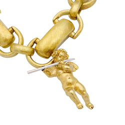 Bracelet Breloque Chérubins Musiciens en or jaune - Castafiore