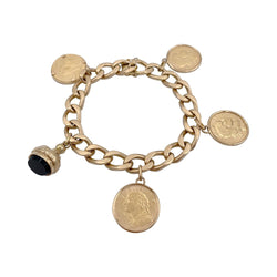 Bracelet breloques pièces de monnaie et sceau - Castafiore