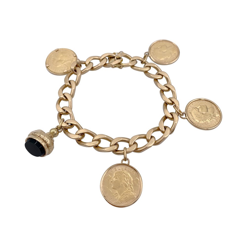 Bracelet breloques pièces de monnaie et sceau - Castafiore
