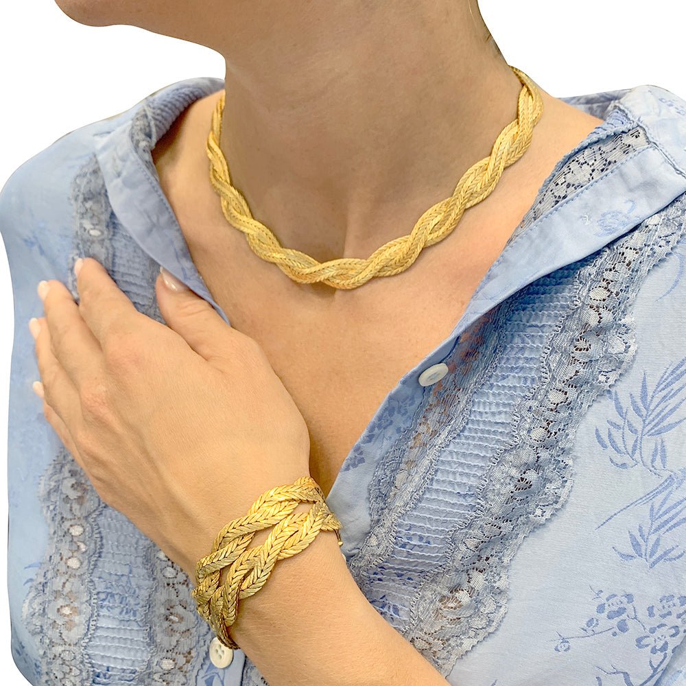 Bracelet Buccellati, tresses en or jaune - Castafiore