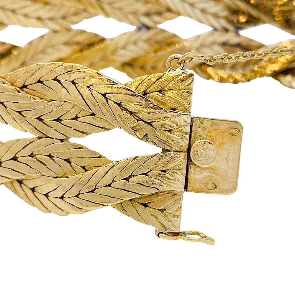 Bracelet Buccellati, tresses en or jaune - Castafiore