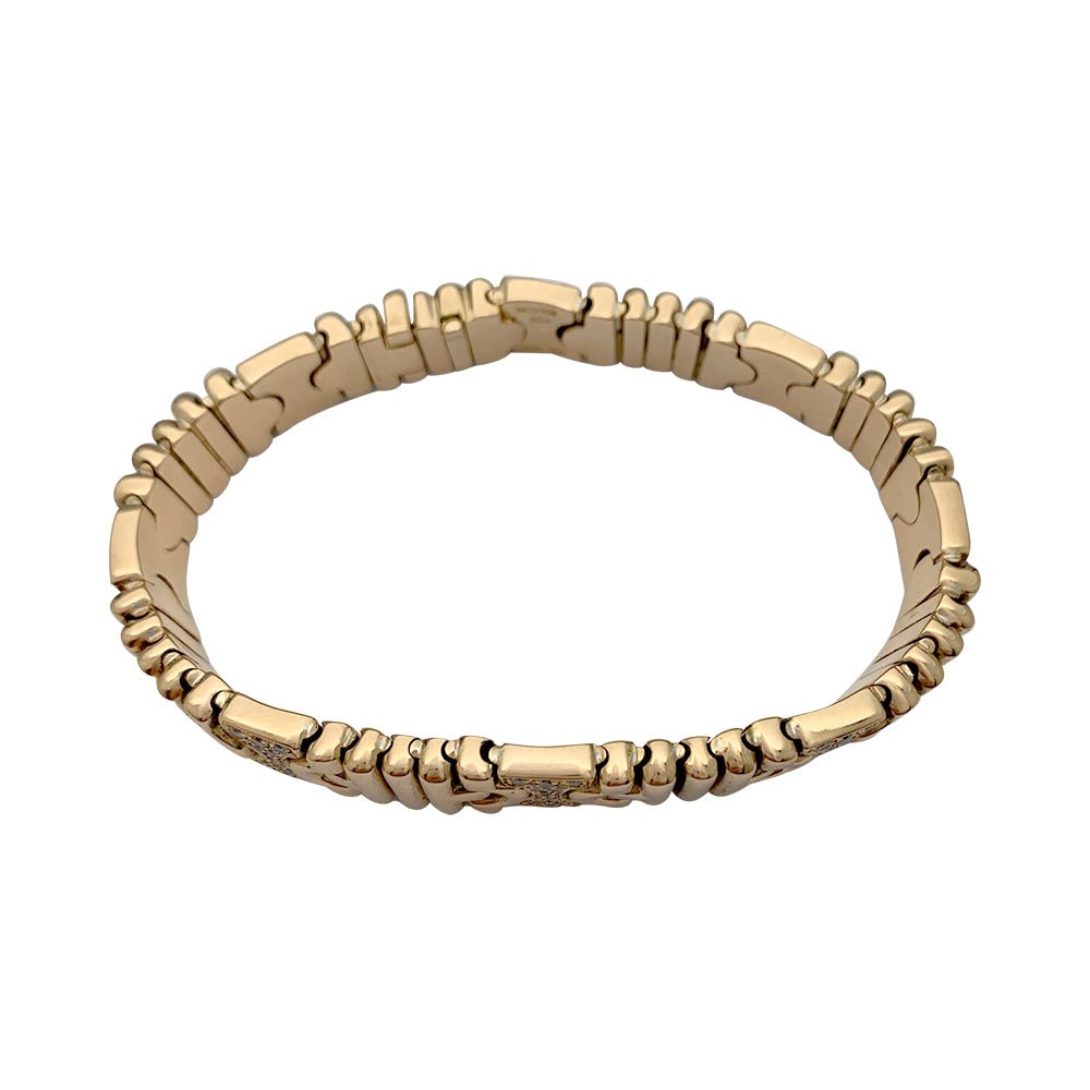 Bracelet Bulgari, "Parentesi", or jaune, diamants - Castafiore