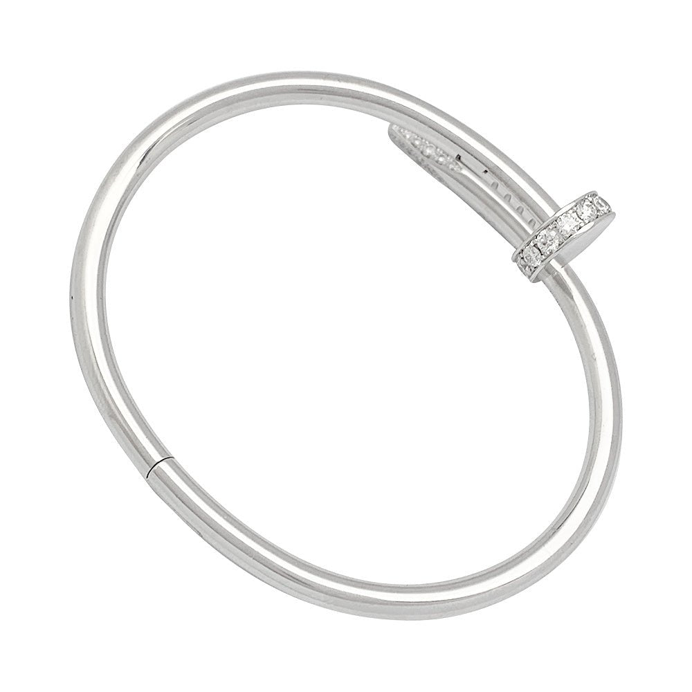 Bracelet Cartier, "Juste un clou", or blanc et diamants - Castafiore