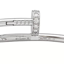 Bracelet Cartier, "Juste un clou", or blanc et diamants - Castafiore